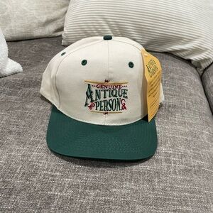 Genuine Antique Person Cap with Green Brim